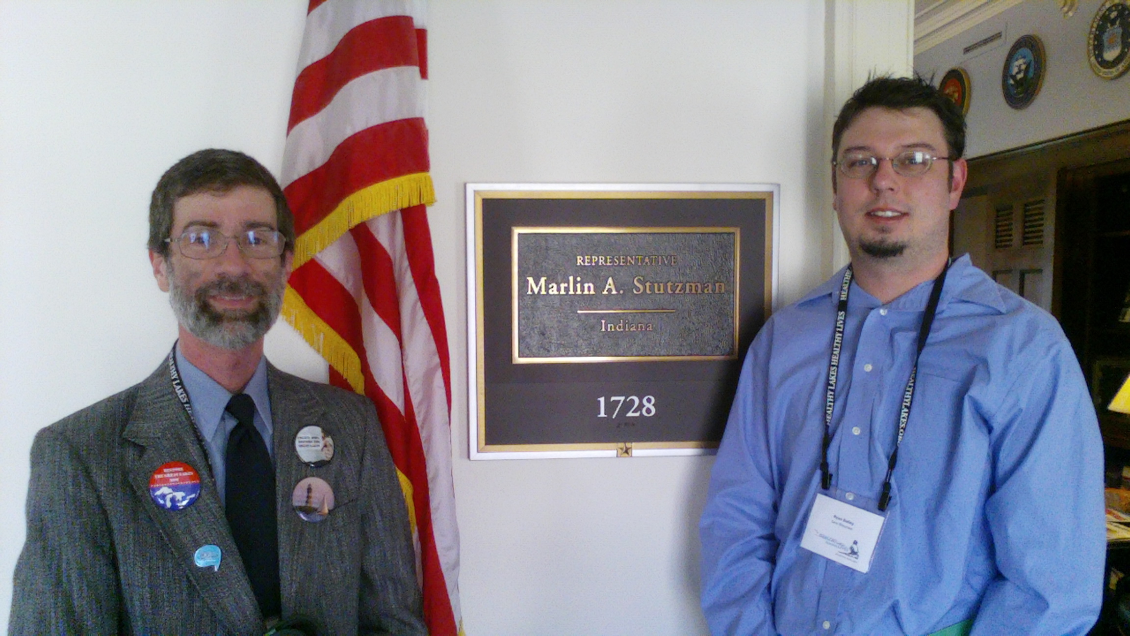 Abigail King, Bruce Allen & Ryan Bailey from Save Maumee - outside U.S. House of Representative Stutzman